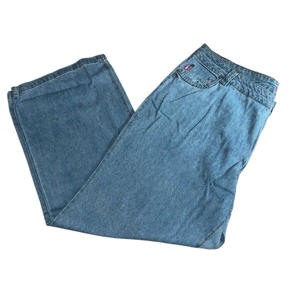 Woman Within NWOT Natural Fit Double Button Fly Wide Leg Jean Size 26 Tall Women - Picture 2 of 8